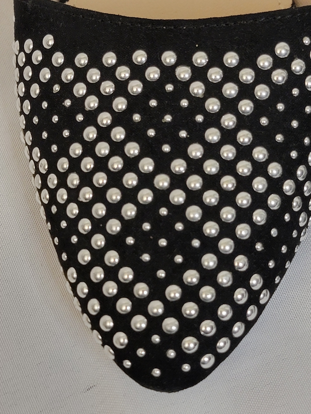 Isaac Mizrahi Black Pointed D'Orsay Flats with Silver Studs Size 7.5 - Picture 10 of 14